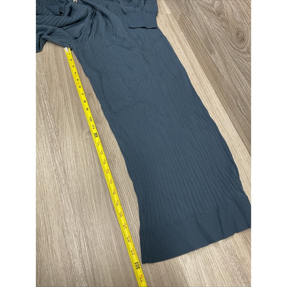 J. Crew Ribbed Knit Casual Comfort Cropped Jumpsuit in Dark Teal Size XL NEW - Picture 13 of 13